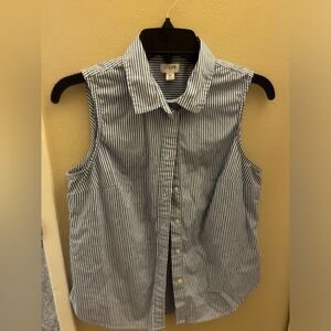 J Crew Sleeveless Button Down Shirt